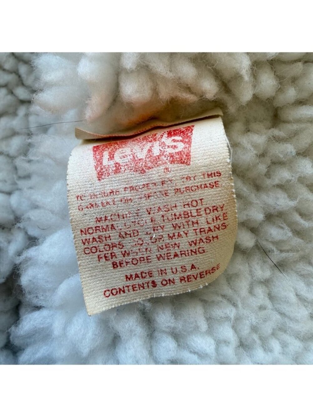 Levi's Sherpa Denim Jacket USA Made Vintage XS Trucker Lined Blue - Picture 7 of 16